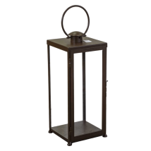 Webmarketpoint - Lanterna Metallo Bronzo Quadro Cm30x30h73/95