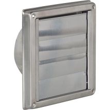Grille D'Aération À Volets Mobiles V2a Lamelles À Fermeture Automatique Raccord Diam 125 - Dim Ext 180x180 Mm