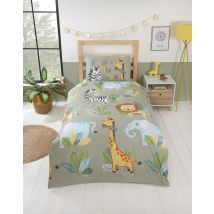 Rapport Home Rumble In The Jungle - Set Copripiumino Per Bambini, Per Letto Singolo, Colore: Verde