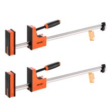 Vevor Stangenklemmen Für Holzbearbeitung 2 Stk. 60,96 Cm Öffnung, Parallelklemmen-set, F-klemme Mit 680 Kg Belastungsgrenze, 98,4 Mm Tiefe, Kunststoff