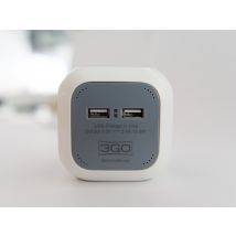 3gas - 3go Reg4cubeusb Multiprise 1.4 M 4 Prises Ca Intérieur Gris, White