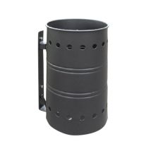 Andrys – Papelera Para Exteriores Con Soporte Y Cesto, Colgante, De Acero Pintado, 44 X 26 X 35 Cm, Color Negro - Finitura: Verniciato - Colore: 