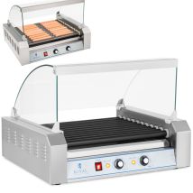 Royal Catering - Hot Dog Maker Hot Dog Gerät Hotdog Rollen Grill Teflon 11 Rollen 2200w Grill
