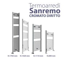 Radiatore Termoarredo Scaldasalviette Cromo Lucido Modello Sanremo Mm 1420x600 Watt 541 Int. 550 Lazzarini