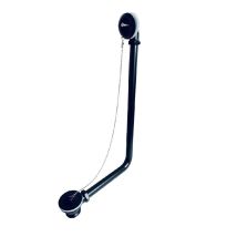 Scarico per vasche retrò in ottone massiccio – Finitura nera – Compatibile con sifone verticale Crawley