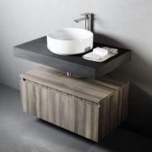 Consolle Cassettone Sospeso Mobo 100x46x30 Cm Tabacco