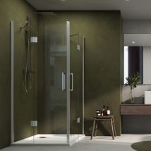 Cabina Doccia Angolare Giglio 2 Ante Cristallo 8 Mm Trasparente 70x120x195h