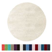 Sky - Tapis De Bain Soft Polyester Ivoire Crème 95 Cm De Diamètre