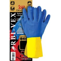 Gummihandschuhe Latex/Neopren – Größe 7-10 – UV-beständig, feuchtigkeitsabsorbierend, EN388, EN420 – blau/gelb