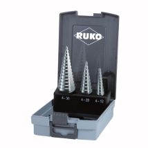 Ruko Gmbh - Ruko-101326ro-juego De 3 Brocas Escalonadas Hss 3 Canales De Salida (0/9,1 Y 2)