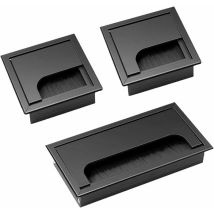 Copripassacavo 3 Pezzi Quadrati Neri Passacavi Da Incasso Copricavo Da Scrivania Passacavo In Lega Di Alluminio Passacavo 80 X 80 Mm 160 X 80 Mm,
