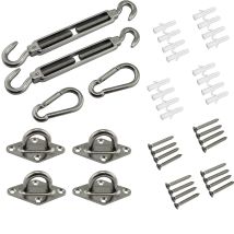Yarona - Kit De Herrajes Para Velas De Sombra - Kit De Instalación De Toldos De Acero Inoxidable 304 - 15 Cm - Para Instalar Velas De Sombra 