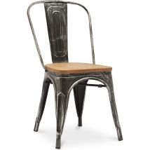 Tolix Style - Esszimmerstuhl - Industriedesign - Stahl Und Holz - Neuauflage - Stylix Industriale