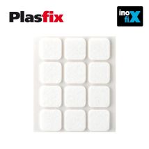 Confezione Da 12 Feltri Adesivi Sintetici Bianchi 22x22mm Plasfix Inofix