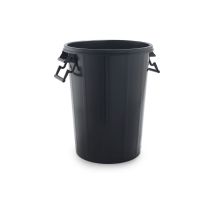 Poubelle Noire 100l Sp Berner Grande Capacité, Robuste, Sans Couvercle - Sp Berner