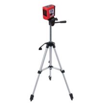 Nivel láser rojo MEDID de dos líneas con trípode – Alcance interior 20 m – Función de alarma visual