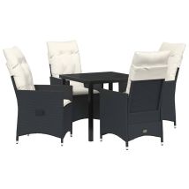 Maison Exclusive - Conjunto De Comedor De Jardín 5 Pcs Negro Ratá