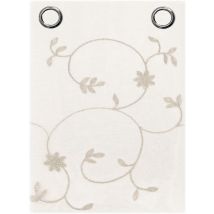 Emmevi - Tende Finestre Porta Interno Coppia 2 Pz Semitrasparente Fiori Tortora - 140x280 Cm