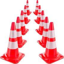 Cônes De Signalisation Routière Cône De Chantier Orange Blanc 50 Cm 10 Pièces