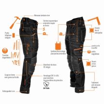 Bosseur - Pantalon De Travail Trident Standard Camel/ Noir T.42 - 11557-013