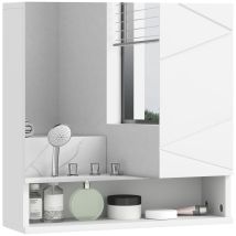 Kleankin - Wall Mounted Bathroom Storage Cupboard W/ Adjustable Shelves, White