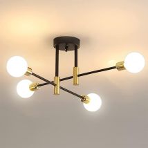 Goeco - Plafoniera Industriale, Lampadario Spoutnik Diametro 72cm, Lampada Da Soffitto Regolabile A 180° Per Camera Da Letto, Cucina, Salotto, Bar, 
