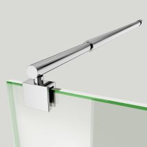 S'Afielina Barre De Stabilisation De Douche 120 cm – Acier Inox Chromé, Ronde, Pour Cabine Walk-in, Verre 8–10 mm, 2 Pièces