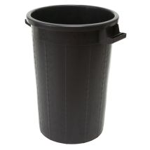 Pattumiera ICS 75 litri – Contenitore da esterno in plastica antiurto – Ø 44 x h 63 cm – Colore nero
