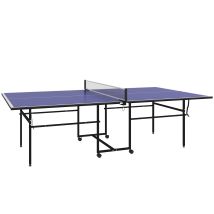 Sportnow Tischtennistisch, Tischtennisplatte In Viertel Klappbar Mit Rollen, Tischtennisspiel-set Mit 2 Tischtennisschlägern, 3 Bällen, Outdoor Indoor