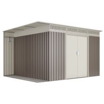 Hoggar - Caseta De Jardín Metálica Orebro 8,96m2 - 10 Años Garantía - 269x333x189cm. Cobertizo Jardin Con Leñerio Exterior