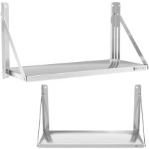 Estantería De Pared Plegable De Acero Inoxidable Para Hostelería Hasta 40 Kg 80 X 30 Cm