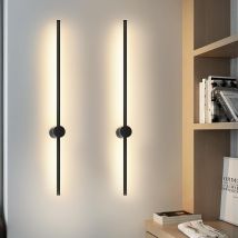 Gbly Led Wandleuchte 2er Innen Wandlampe - 60cm Schwarz Modern Flurlampe Design Treppenhauslampe 3000k Warmweiß Küchenlampe Indirekt Wandbeleuchtung 