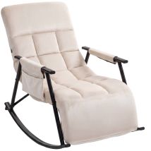 Schaukelstuhl Elara Creme Samt