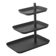 Yamazaki 4281 Alzatina Per Torta Tower A 3 Livelli, Nera, Acciaio, Design Minimalista