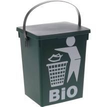 Bio-Abfallbehälter mit Logo – ergonomischer Griff – 5 l – schwarz – strapazierfähiger Kunststoff