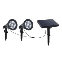 Solar-Spots 2er-Set Family Spiky 400 Lumen Bluetooth gesteuert RGB Farben IP65 wetterfest Außenbeleuchtung