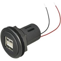 Presa Usb Doppia Portata Massima Corrente=5 A Adatto Per (dettagli) Usb-a Da Pannello 12 V A 5 V, 24 V A 5 V - Procar