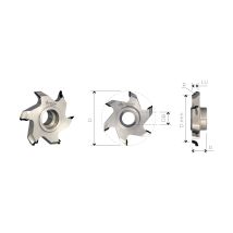 Diamantfräse MTECF041.20 – Radiusfräsen für Kantenverleimmaschinen – Durchmesser 78,8 mm – 6 Schneidmesser – HSK25R