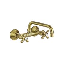 Mitigeur D'Évier De Cuisine Mural Couleur Bronze Avec Bec En U Gattoni 7559/rev0 Bronze