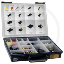 Surtido de conectores 580 piezas – Maletín con 15 compartimentos – IP67 – Dimensiones: 33,8 x 26,0 x 5,7 cm – Peso: 1,18 kg
