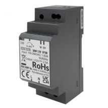 Transformateur Led Pour Rail Din Premium 12v 30w Ip20 Noir Eco Light