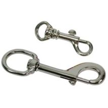 Moschettoni A Scatto Con Anello Girevole In Acciaio Nichelato- - Mm.90 Grandi - 20 Pezzi Quality