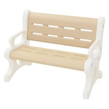 Joyz Panchina Per Bambini Da Esterno In Plastica 81,5x59,5x48 Cm Marrone/bianco, Panca 2 Posti Resistente Alle Intemperie Con Braccioli, Sistema A 