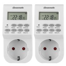 Dewenwils Digitale Zeitschaltuhr Mit 20 Schaltprogrammen, 16a 3680w, 2er-pack, Lcd-anzeige