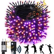 Halloween-dekoration Für Draußen, 22 Meter Lange, Wasserdichte Lichterkette, 200 Leds, Orange Und Lila, Perfekt Für Gärten, Vorhänge, Balkone Oder 