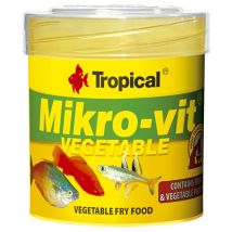 Mikro-Vit Gemüsefutter für junge Fische – 50ml/32g – Premium-Fertigfutter mit pflanzlichen Zutaten – Hoher Nährstoffbedarf