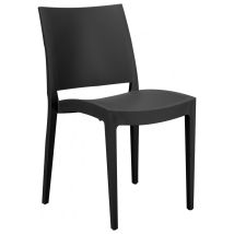 Grand Soleil Sedia Trieste in Polipropilene Nero Antracite – 49x51x80 cm – Leggera e Impilabile – Certificazione Contract