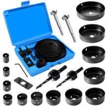 Lochsäge Set, Ultrixe 22-tlg. Bi-metall Lochsägensatz, 19-teilige Kreissägen Mit 13 Sägen Ø 19-127 Mm, Adapter, Inbusschlüssel, Für Dünne Holzplatten,