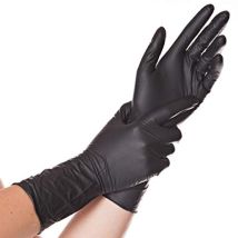 Nitrile Safe Handschuhe Lang, Puderfrei, 30 Cm Schwarz Blau Weiß, 10 X 100 Stück Franz Mensch 270538