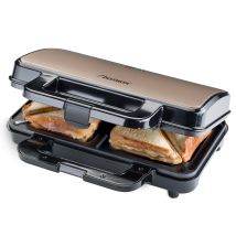 Bestron Xl Macchina Per Sandwich, Tostapane Con Rivestimento Antiaderente Per 2 Sandwich, Incl. Controllo Automatico Della Temperatura E Indicatore Di